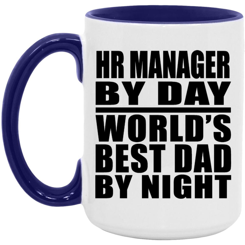 Hr Manager By Day World's Best Dad By Night - 15oz Accent Mug Purple