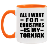 All I Want For Christmas Is My Tornjak - 11oz Accent Mug Orange