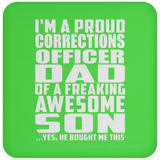 Proud Corrections Officer Dad Of Awesome Son - Drink Coaster