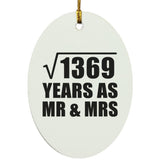 37th Anniversary Square Root of 1369 Years As Mr & Mrs - Oval Ornament