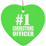 Number One #1 Corrections Officer - Heart Ornament