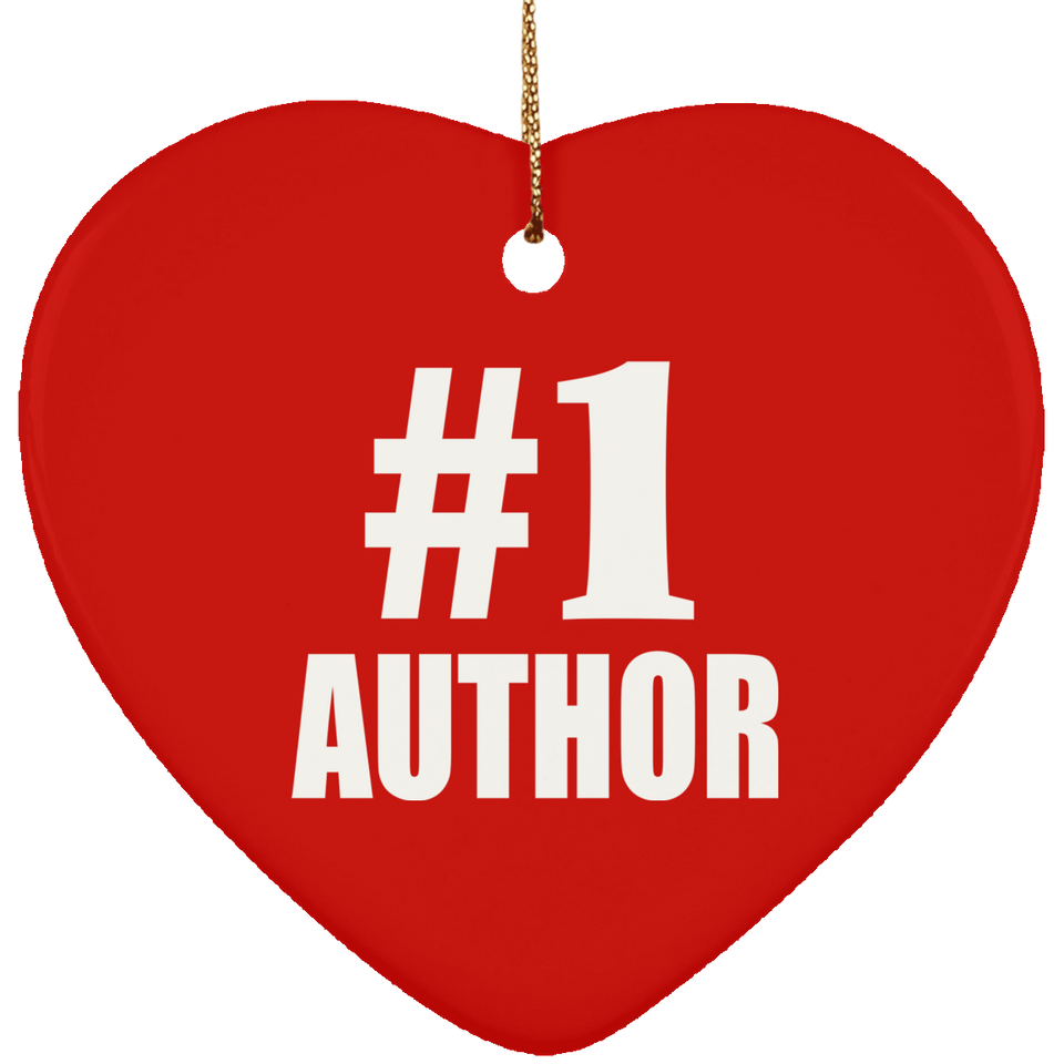 Number One #1 Author - Heart Ornament