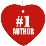 Number One #1 Author - Heart Ornament