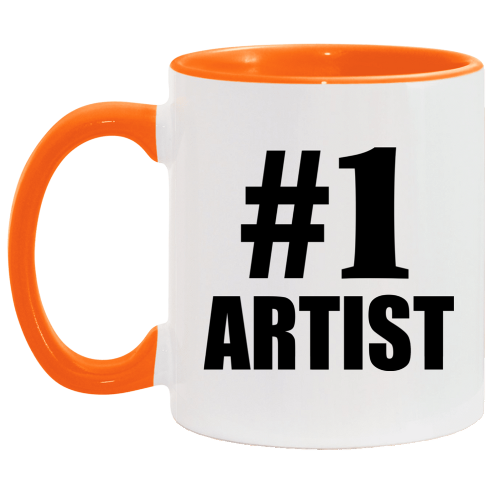 Number One #1 Artist - 11oz Accent Mug Orange