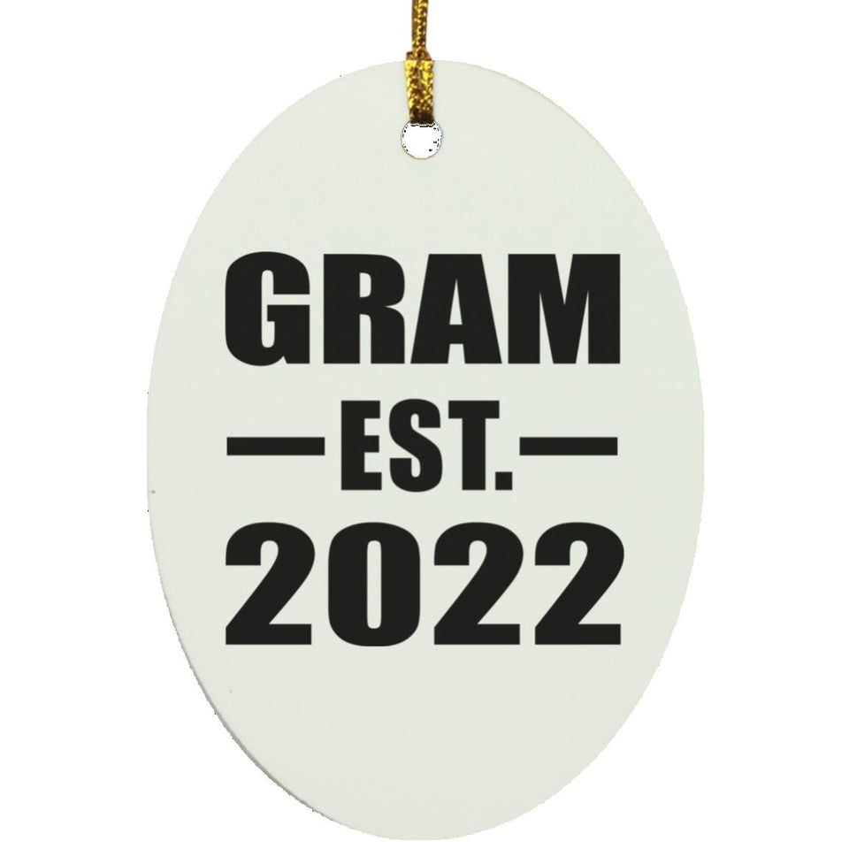 Gram Established EST. 2022 - Oval Ornament