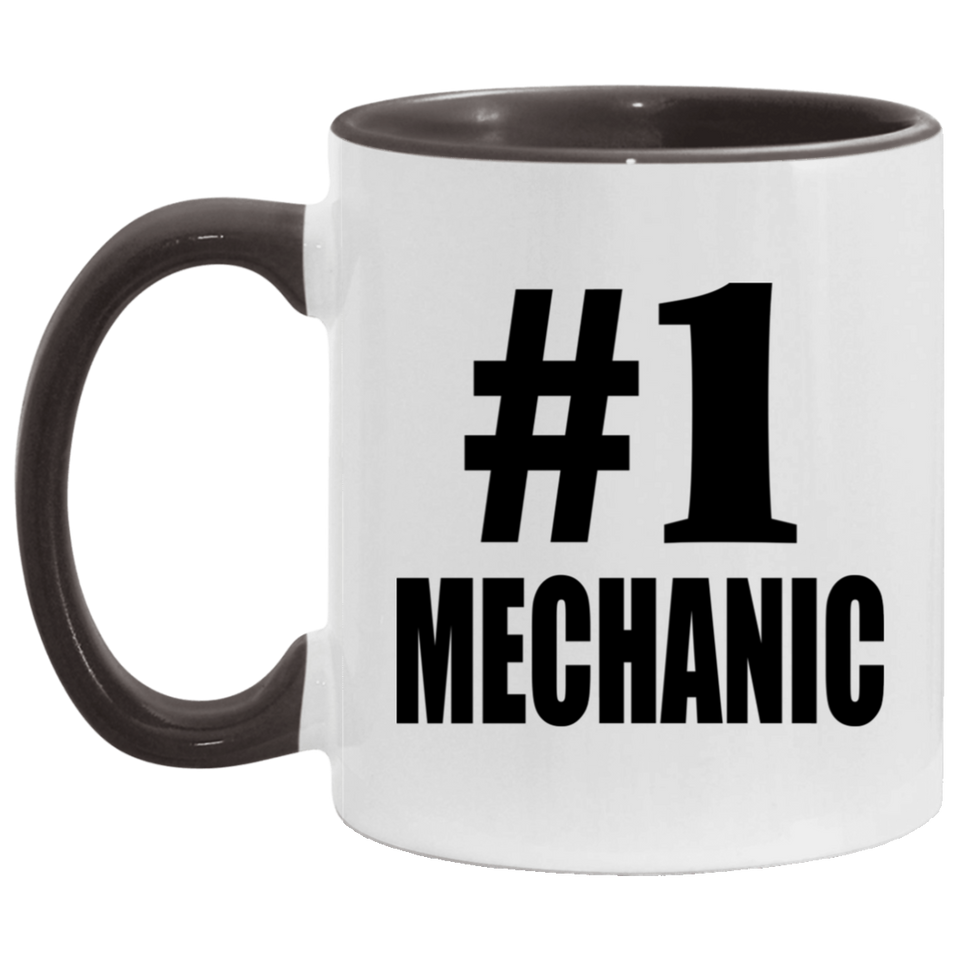 Number One #1 Mechanic - 11oz Accent Mug Black