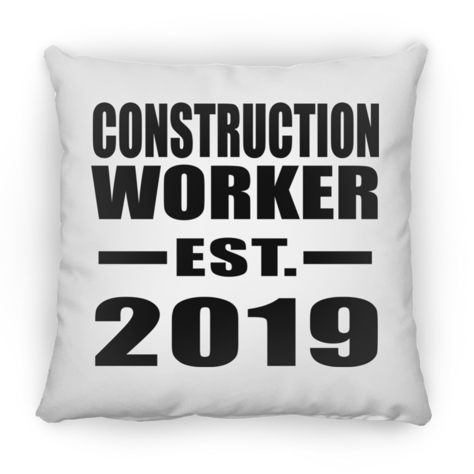 Construction Worker Established EST. 2019 - Throw Pillow