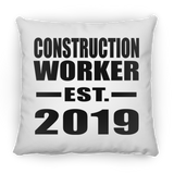 Construction Worker Established EST. 2019 - Throw Pillow