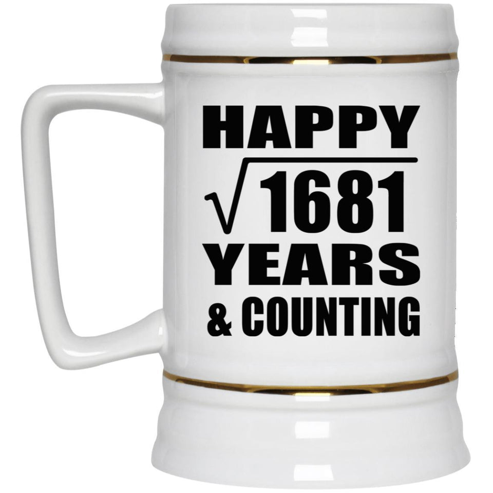 Happy 41st Anniversary Square Root of 1681 Years & Counting - Beer Stein