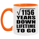 34th Anniversary Square Root of 1156 Years Lifetime To Go - 11oz Accent Mug Orange