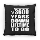 60th Anniversary Square Root of 3600 Years Lifetime To Go - Throw Pillow Black