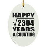 Happy 48th Anniversary Square Root of 2304 Years & Counting - Oval Ornament