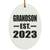 Grandson Established EST. 2023 - Oval Ornament