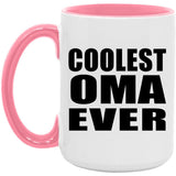 Coolest Oma Ever - 15oz Accent Mug Pink