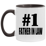 Number One #1 Father In Law - 11oz Accent Mug Black
