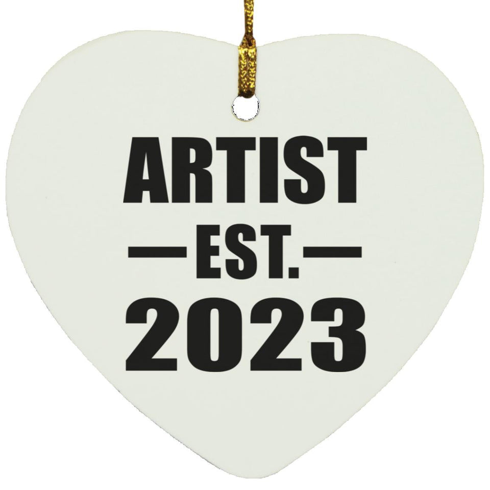 Artist Established EST. 2023 - Heart Ornament