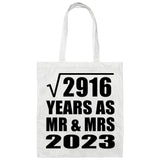 54th Anniversary Square Root of 2916 Years As Mr & Mrs 2023 - Tote Bag White