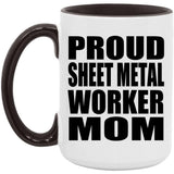 Proud Sheet Metal Worker Mom - 15oz Accent Mug Black