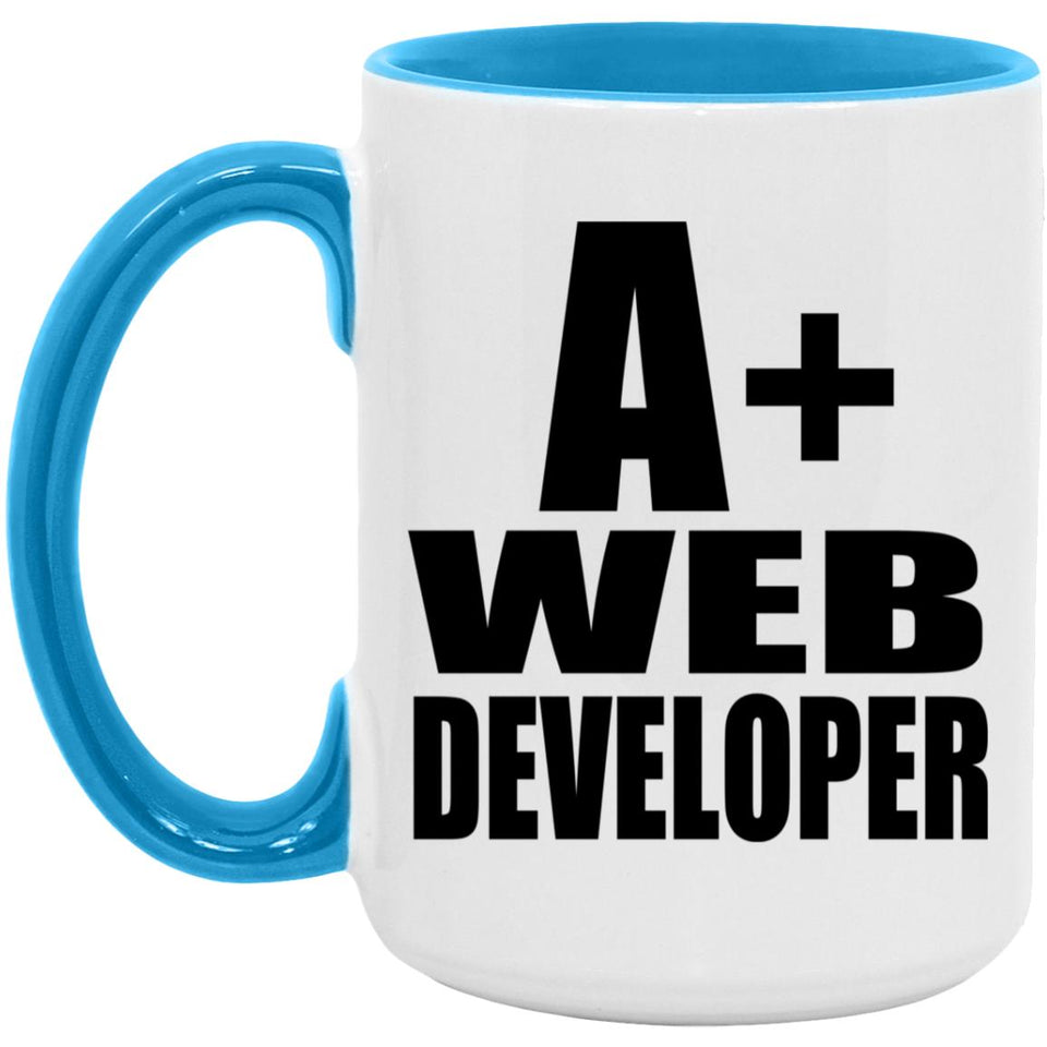 A+ Web Developer - 15oz Accent Mug Blue