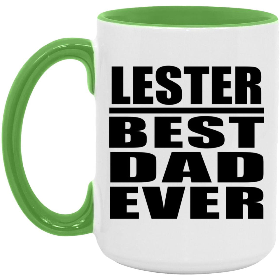 Lester Best Dad Ever - 15oz Accent Mug Green