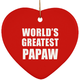 World's Greatest Papaw - Heart Ornament
