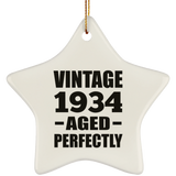 90th Birthday Vintage 1934 Aged Perfectly - Star Ornament