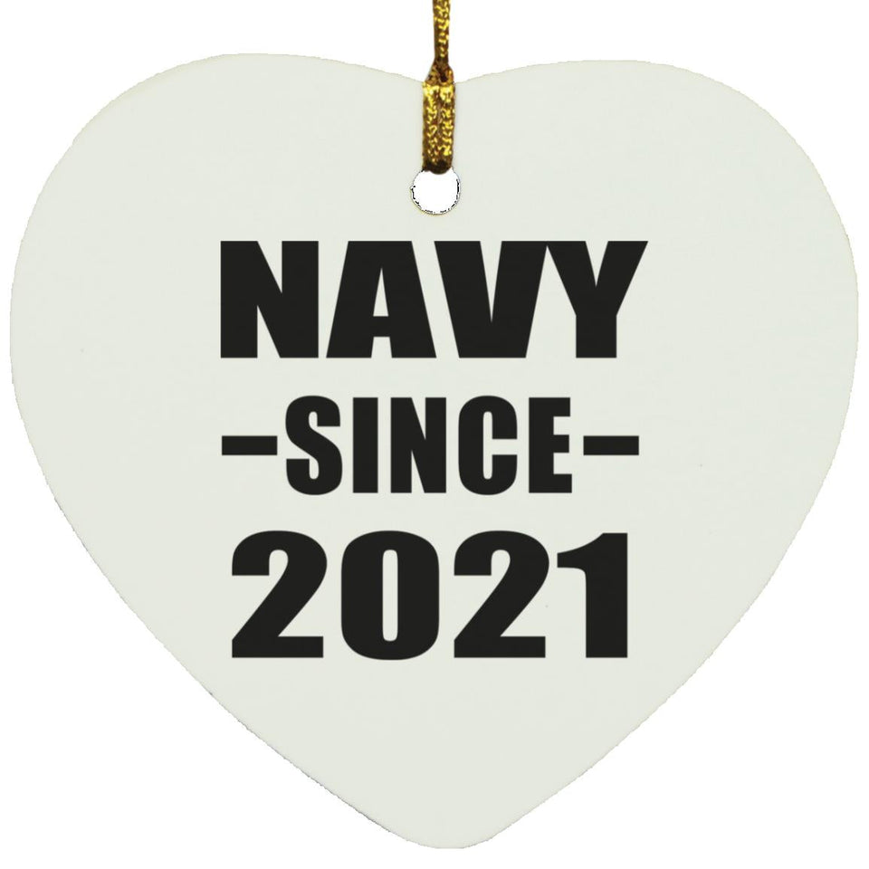 Navy Since 2021 - Heart Ornament