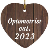 Optometrist Established Est. 2023 - Heart Ornament D