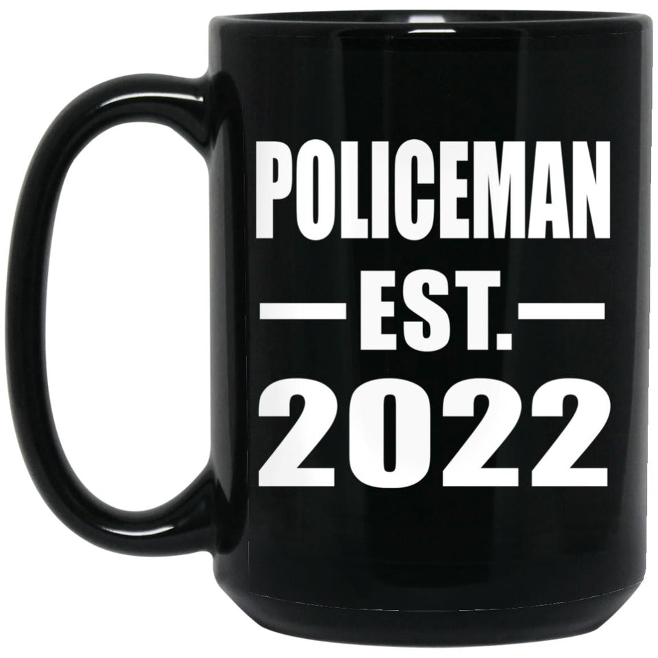 Policeman Established EST. 2022 - 15oz Coffee Mug Black