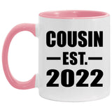 Cousin Established EST. 2022 - 11oz Accent Mug Pink