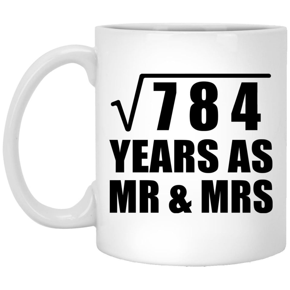 28th Anniversary Square Root of 784 Years As Mr & Mrs - 11oz Coffee Mug