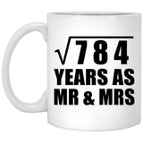 28th Anniversary Square Root of 784 Years As Mr & Mrs - 11oz Coffee Mug