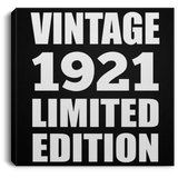 103rd Birthday Vintage 1921 Limited Edition - Canvas Square