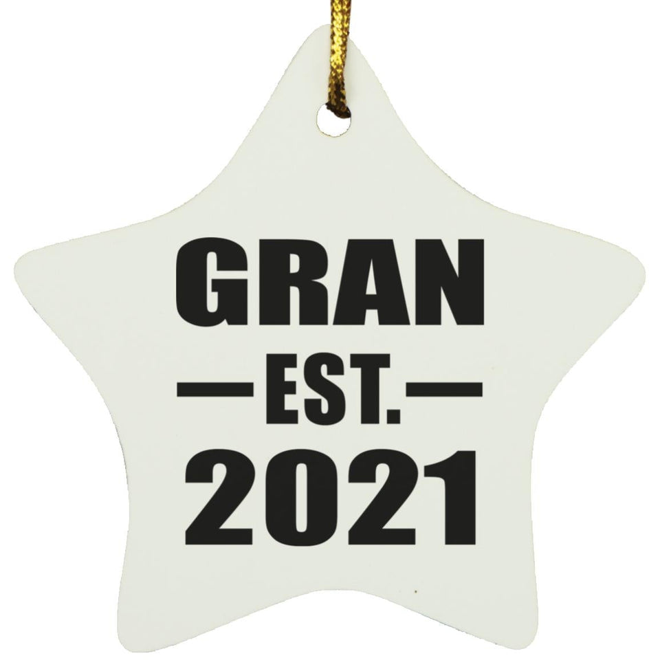 Gran Established EST. 2021 - Star Ornament