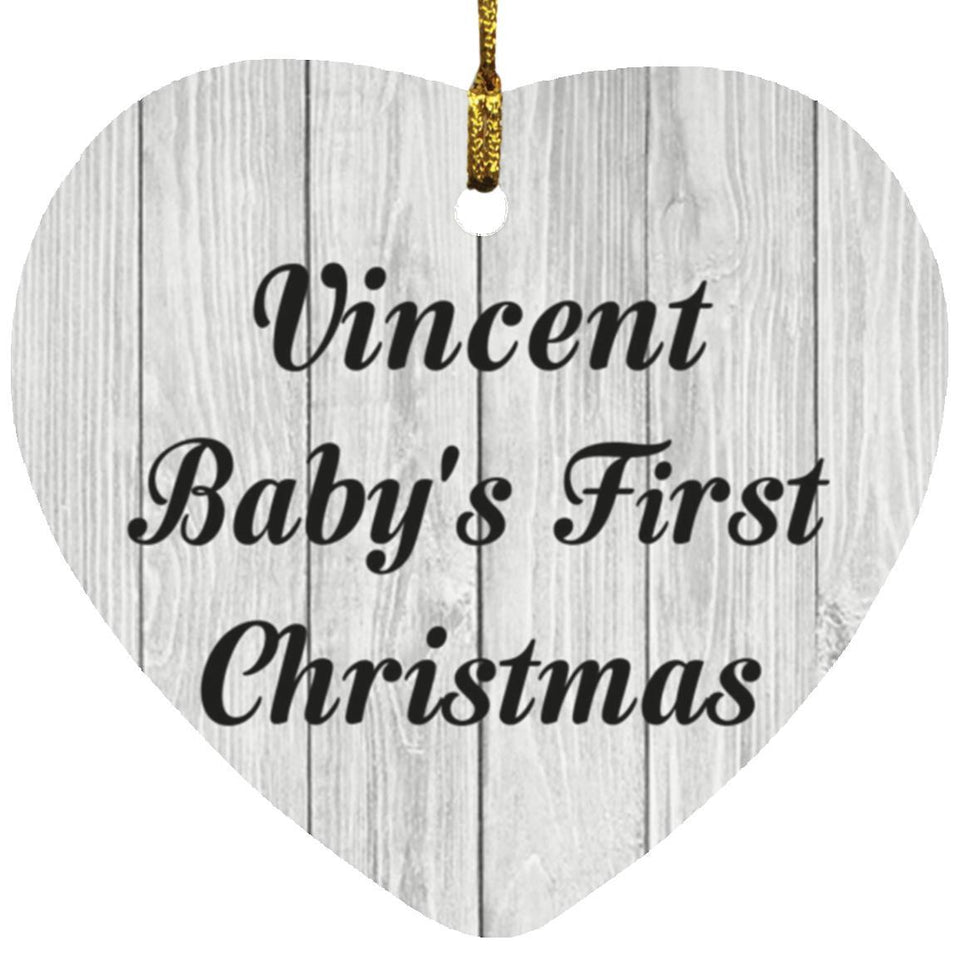 Vincent Baby's First Christmas - Heart Ornament F