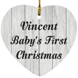 Vincent Baby's First Christmas - Heart Ornament F