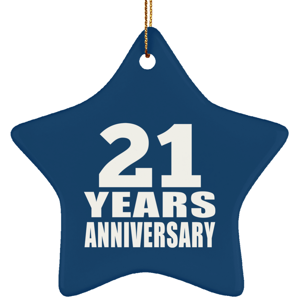 21st Anniversary 21 Years - Star Ornament