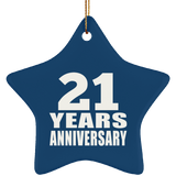 21st Anniversary 21 Years - Star Ornament