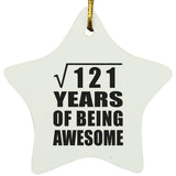 11th Birthday Square Root of 121 Years of Being Awesome - Star Ornament