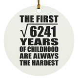 79th Birthday Square Root of 6241 Years of Childhood - Circle Ornament