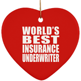 World's Best Insurance Underwriter - Heart Ornament