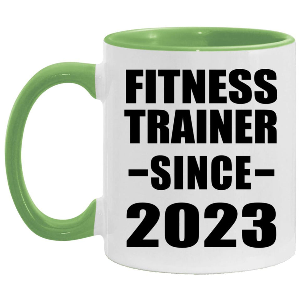 Fitness Trainer Since 2023 - 11oz Accent Mug Green