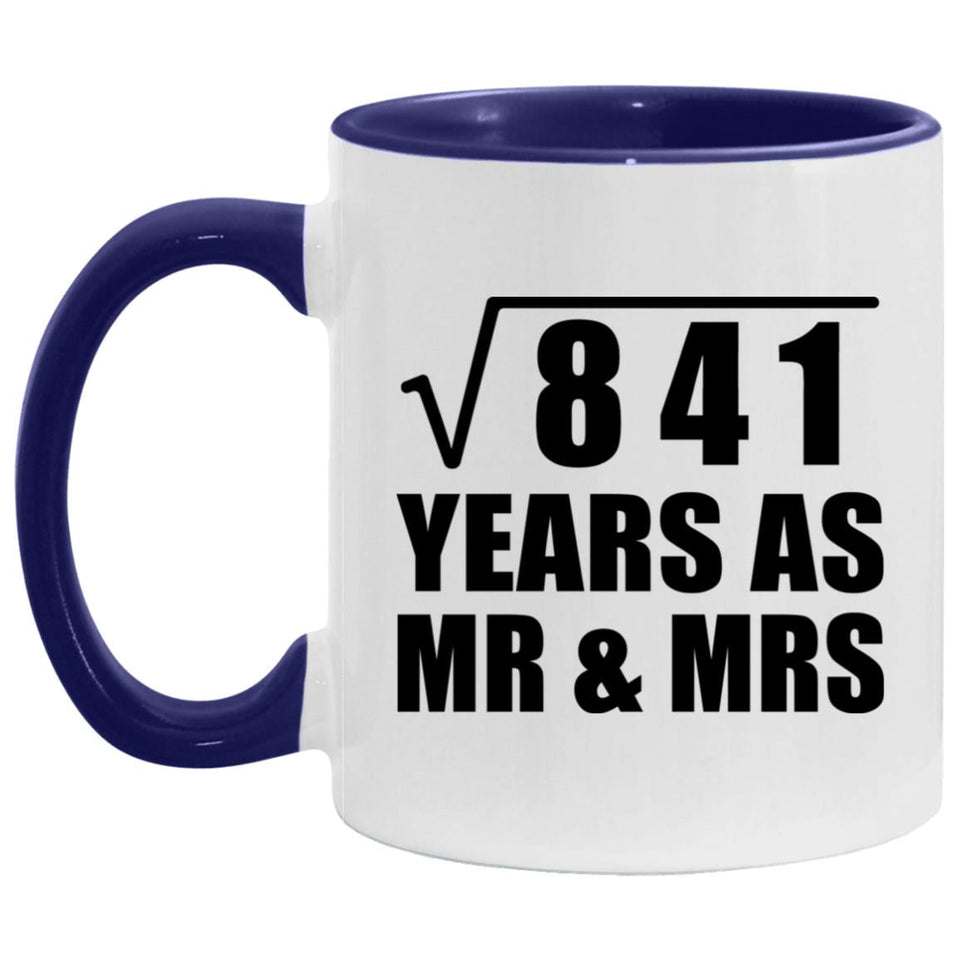 29th Anniversary Square Root of 841 Years As Mr & Mrs - 11oz Accent Mug Purple