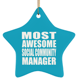 Most Awesome Social Community Manager - Star Ornament