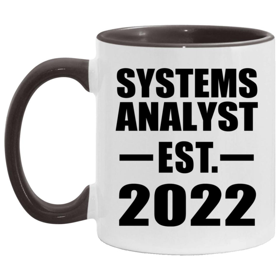 Systems Analyst Established EST. 2022 - 11oz Accent Mug Black