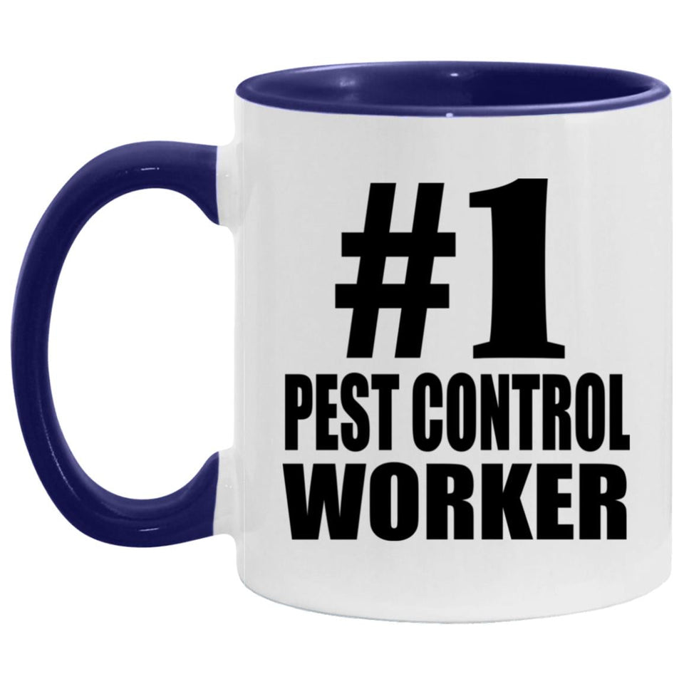 Number One #1 Pest Control Worker - 11oz Accent Mug Purple