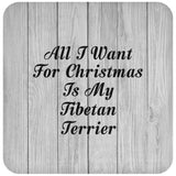 All I Want For Christmas Is My Tibetan Terrier - Drink Coaster F