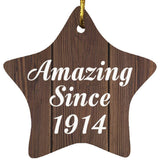 110th Birthday Amazing Since 1914 - Star Ornament D