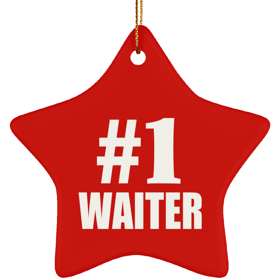 Number One #1 Waiter - Star Ornament