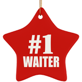 Number One #1 Waiter - Star Ornament